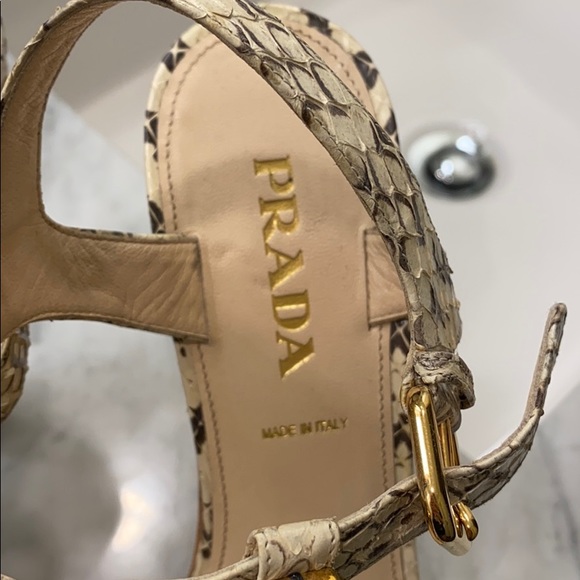 Prada Python, Cork/Wood Platform Heel - Picture 3 of 6